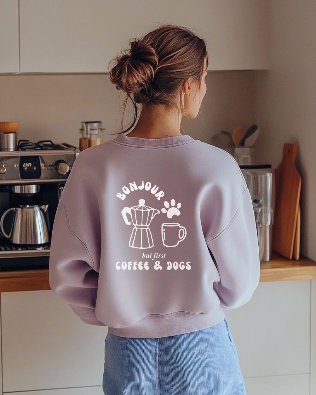 Limited | Organic Sweatshirt 'BONJOUR' | Lavendel