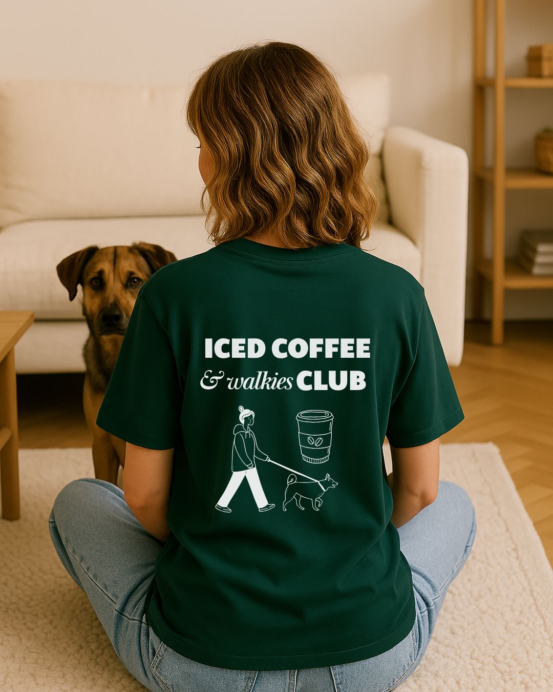 Limited | Organic Shirt 'iced coffee & walkies club' | Bottle Green