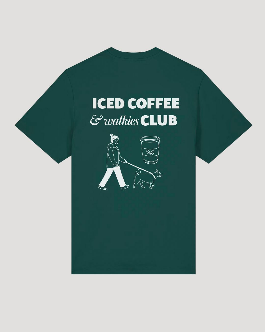 Limited | Organic Shirt 'iced coffee & walkies club' | Bottle Green