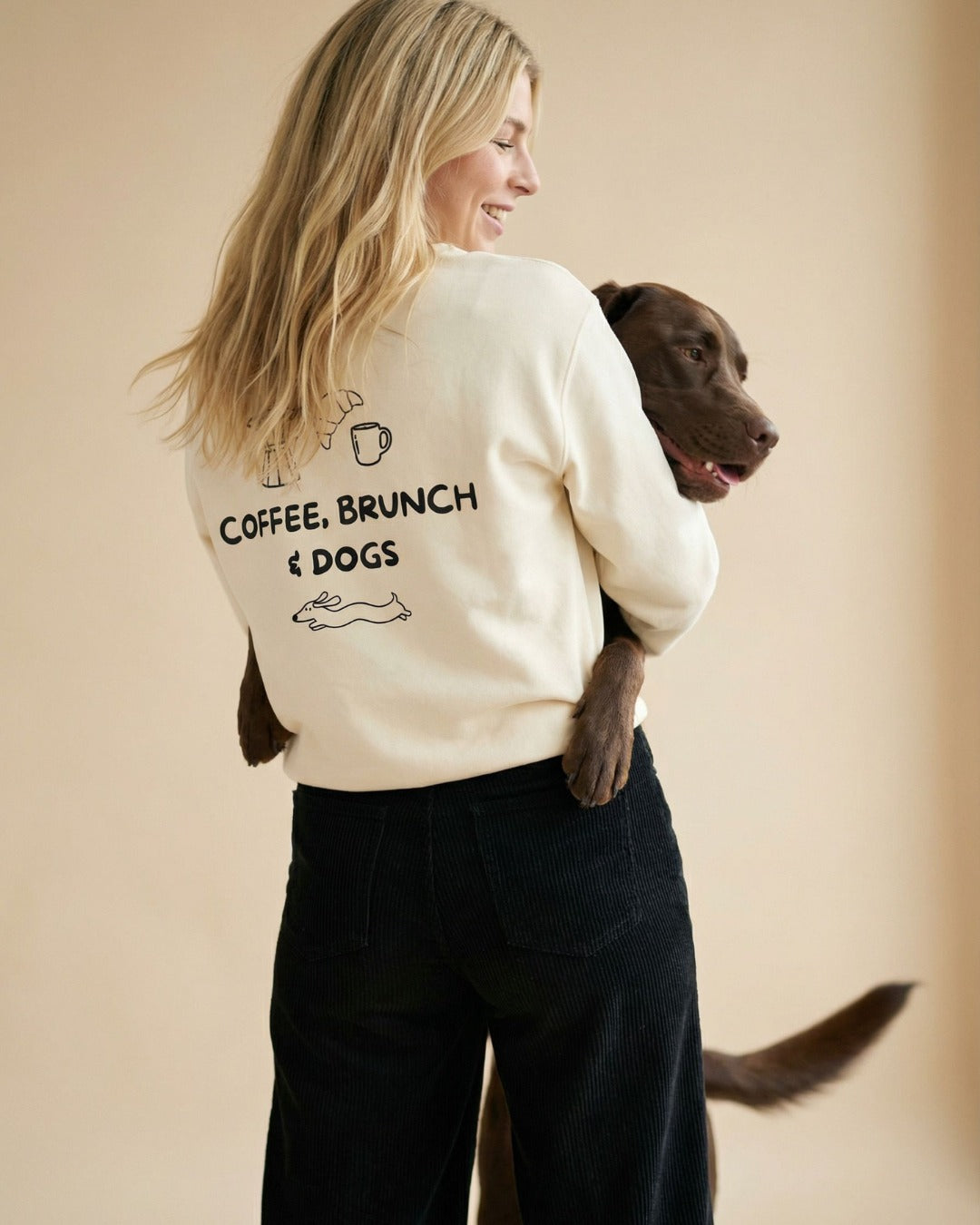 Limited | Organic Sweatshirt 'coffee, brunch & dogs'