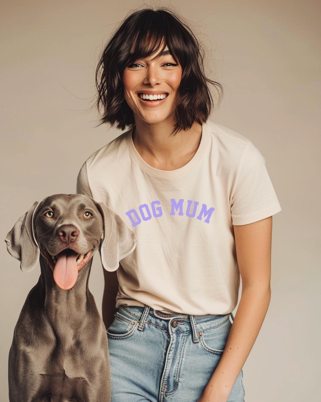 Organic Shirt 'DOG MUM' Lavender | Natural Raw
