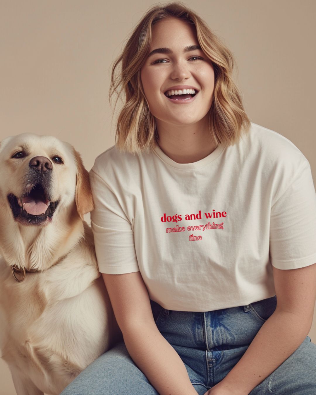 Organic Shirt 'dogs & wine' | Natural Raw