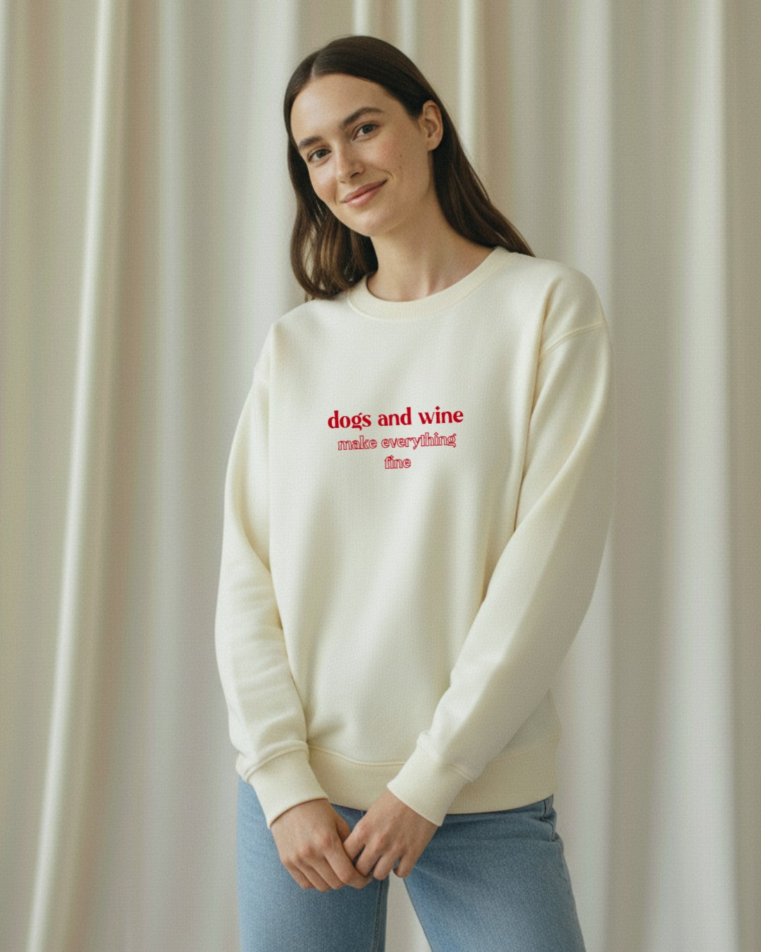 Premium Organic Sweatshirt 'dogs & wine'