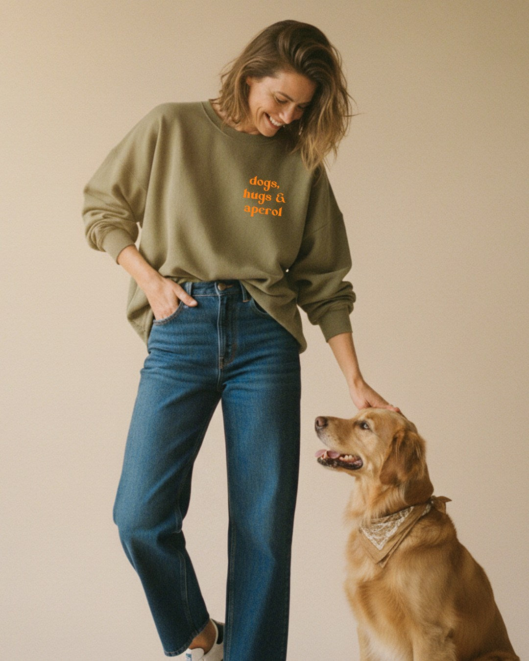 Organic sweatshirt 'dog mum' | Forest Green