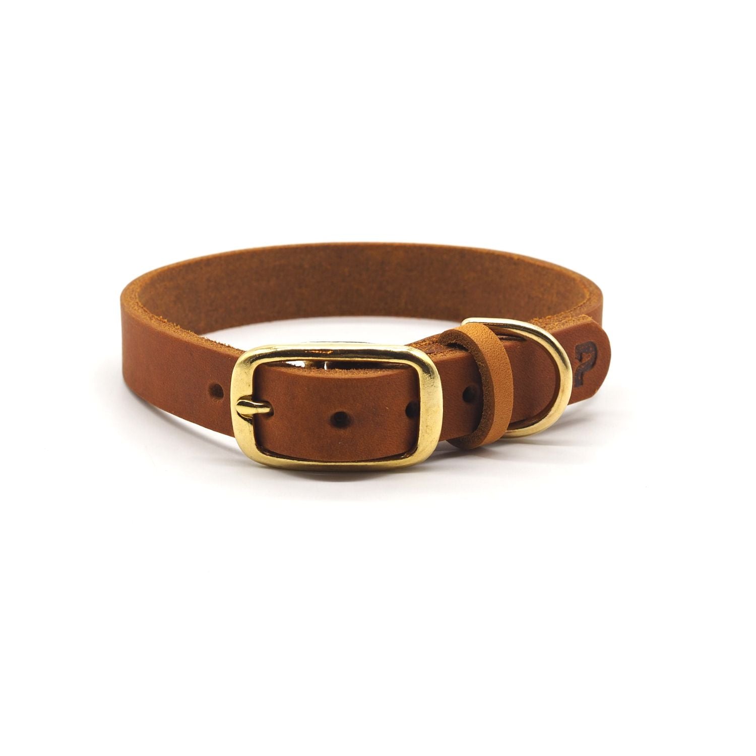 Tan store leather collar