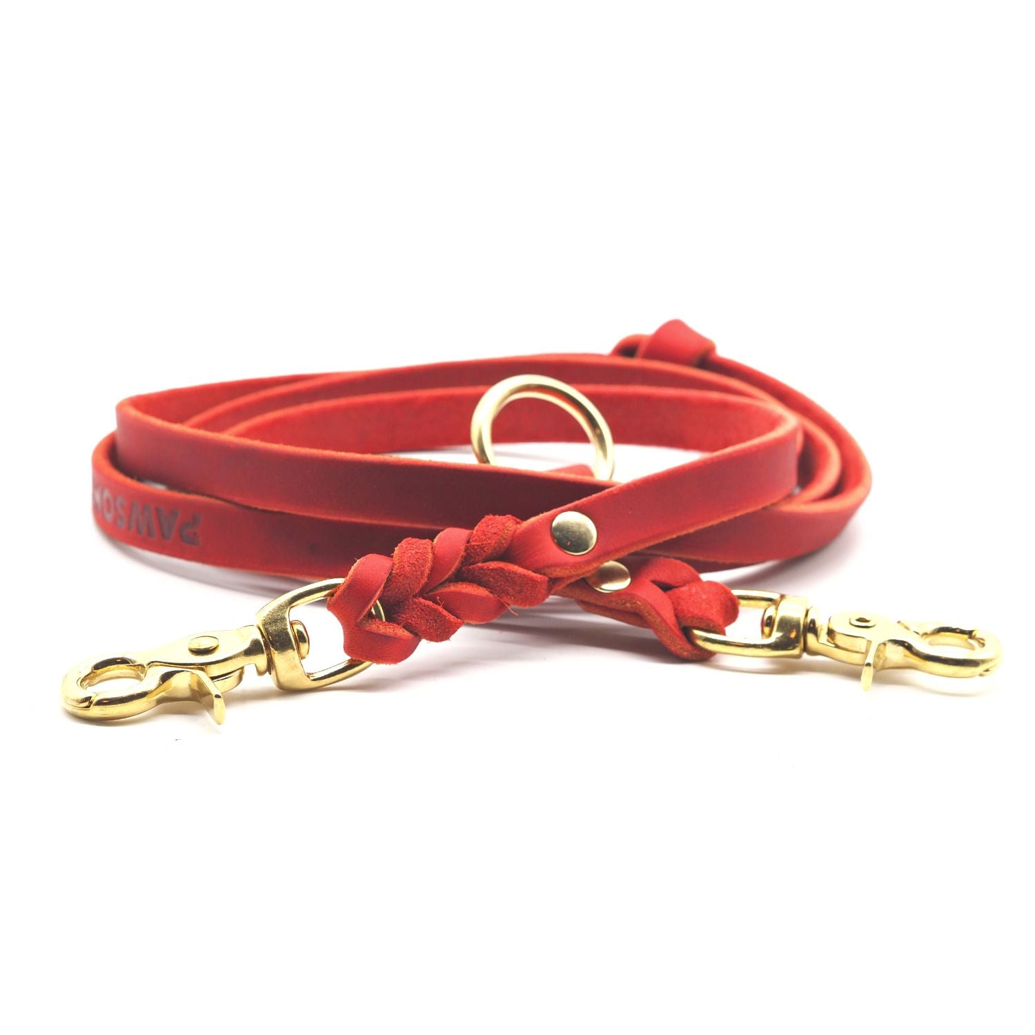 Leather leash 'Bjarki' in chili