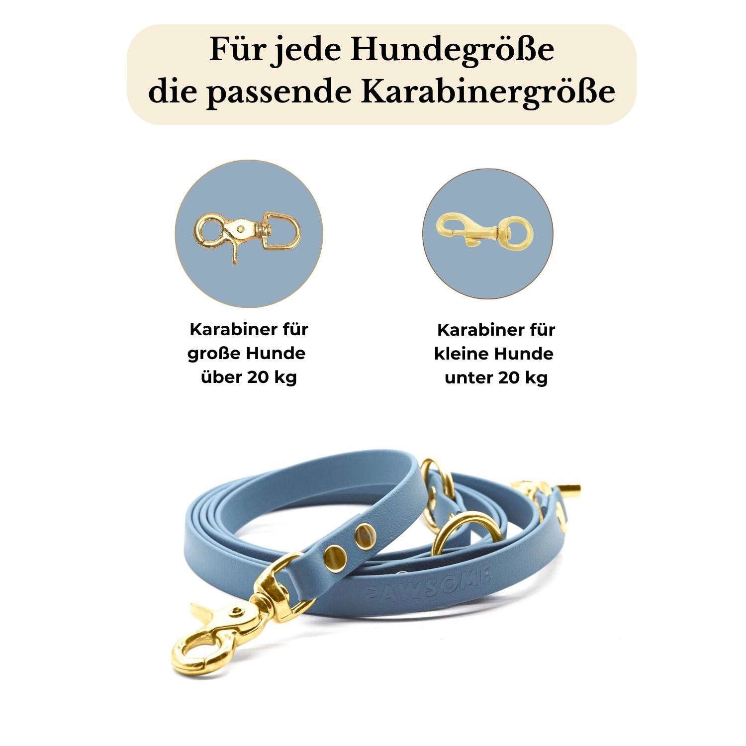 Dog leash made of Biothane® 'Dusty Blue'