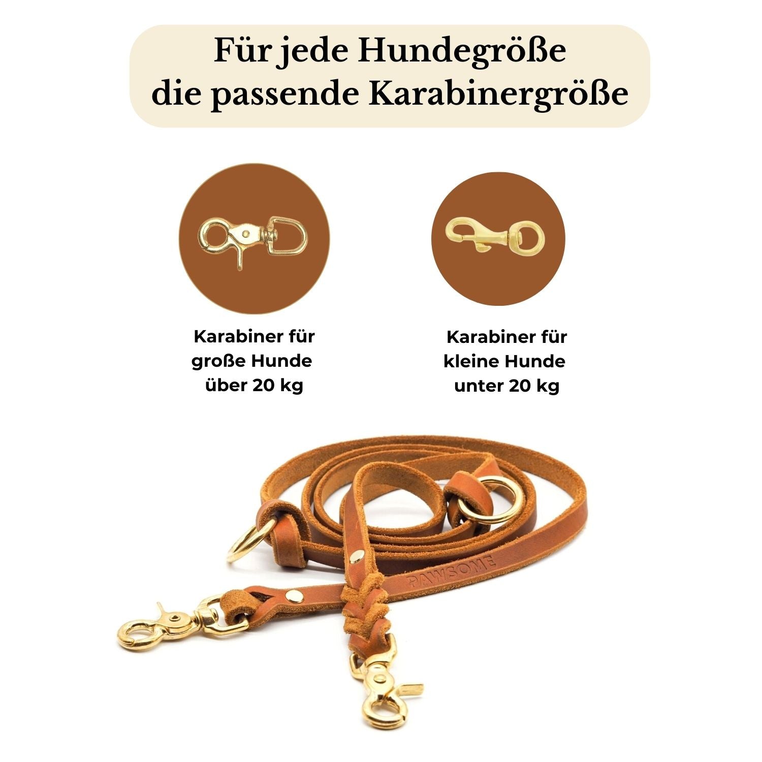 Set | Lederhalsband & Leine in Cognac