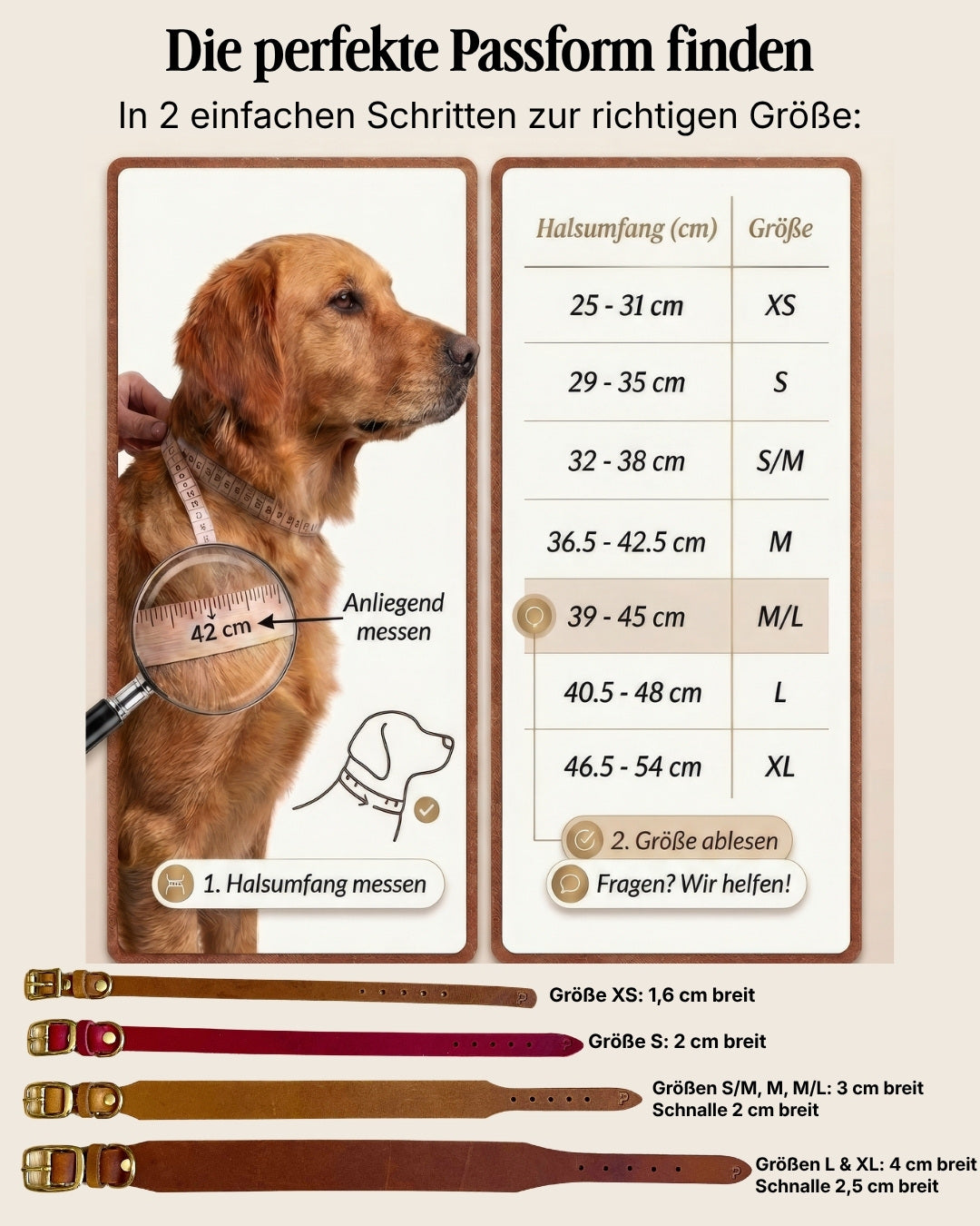 Personalizable collar with name | cognac