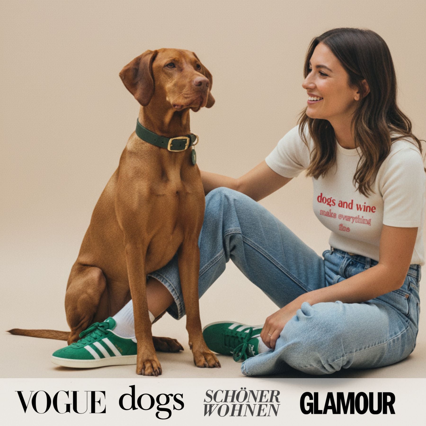 Set | Lederhalsband & Leine in Petrol