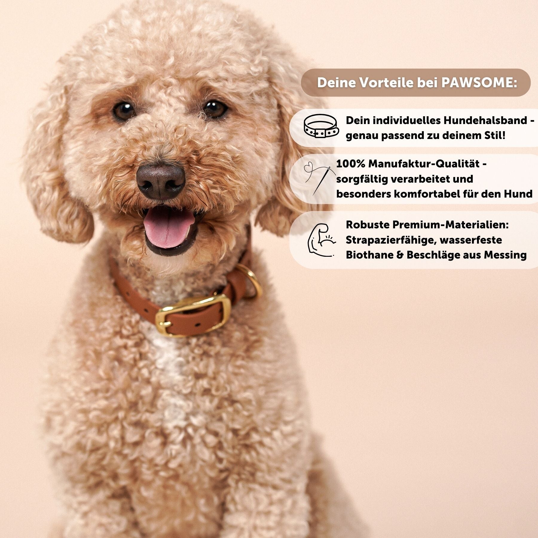 Biothane® collar 'Light brown'