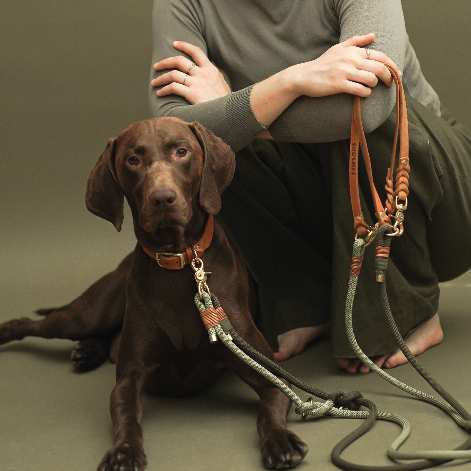 Set | Collar & Leash 'Olive Grove'