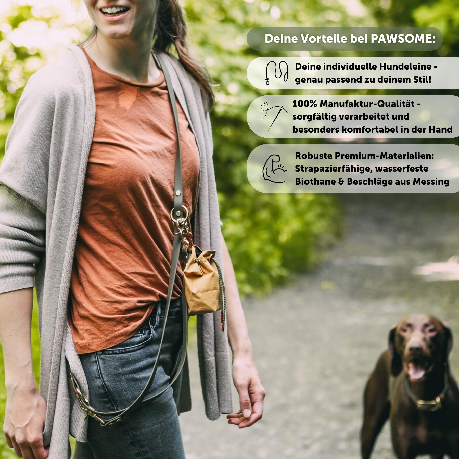 Dog leash made of Biothane® 'Khaki'