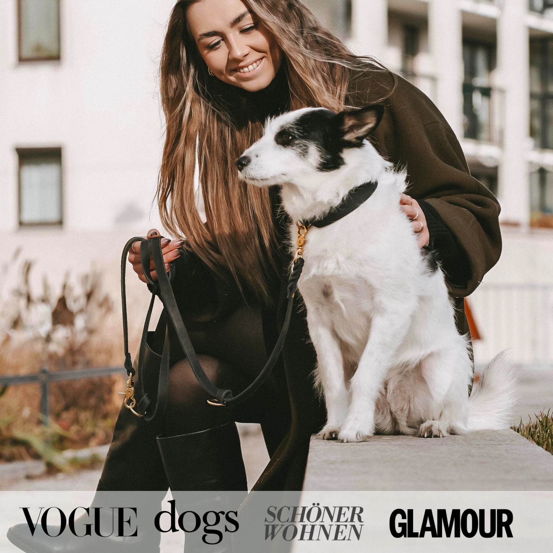 Personalisierbares Lederhalsband mit Name | Schwarz