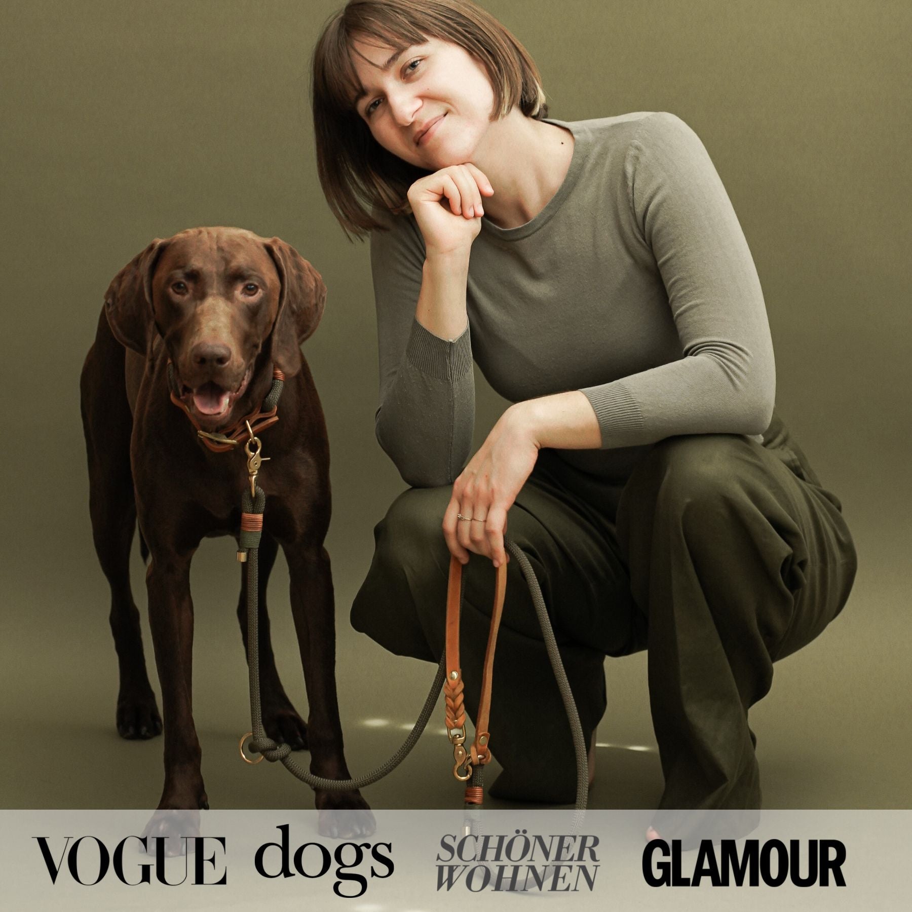 Set | Collar & Leash 'Olive Grove'