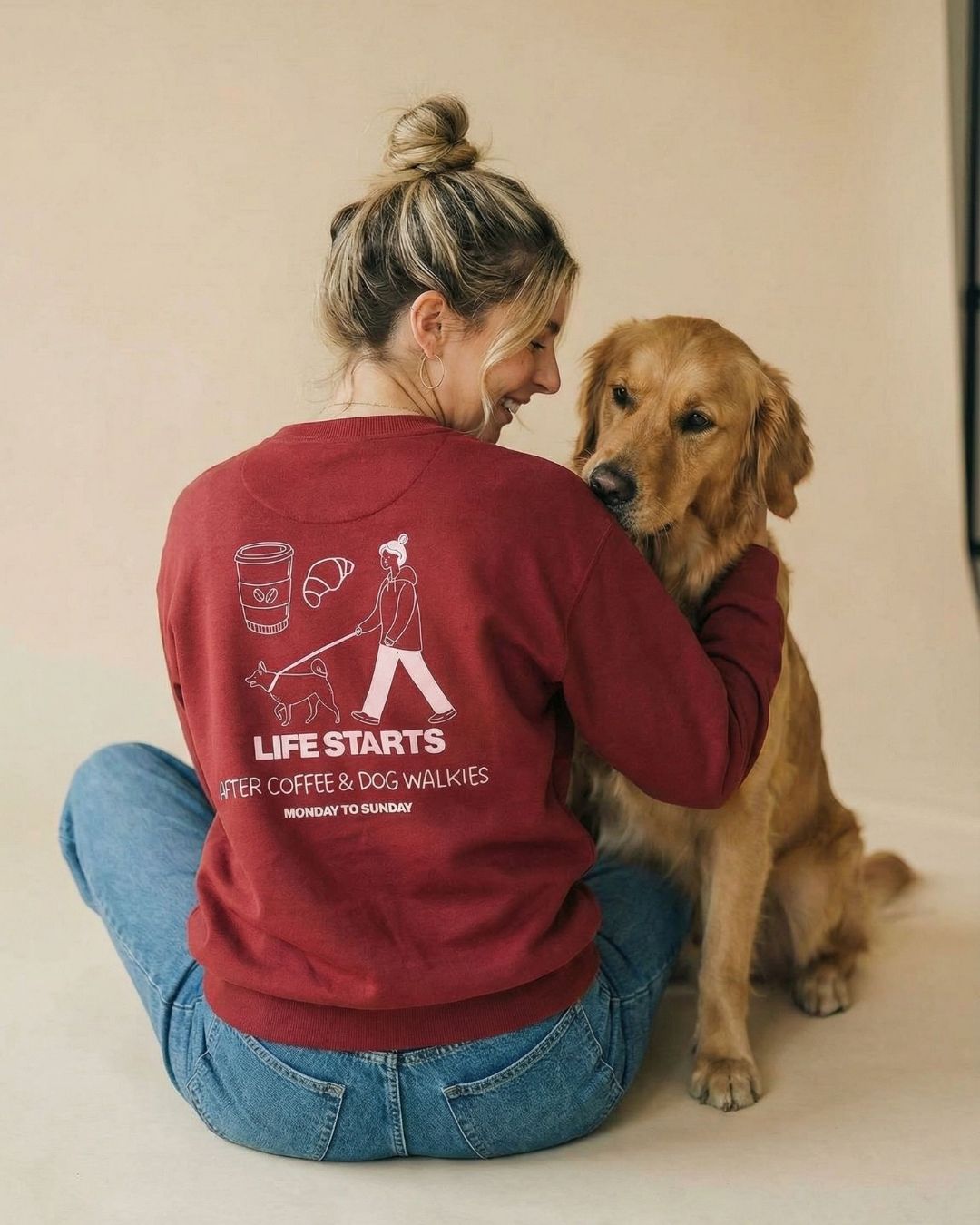 Organic sweatshirt 'dog mum' | Forest Green