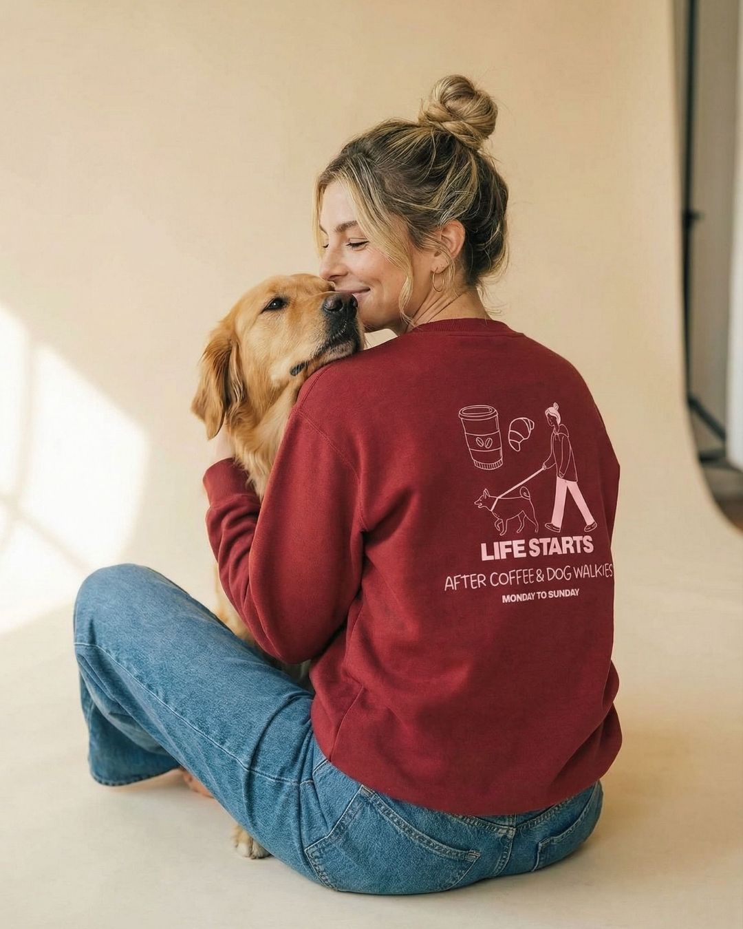 Organic sweatshirt 'dog mum' | Forest Green