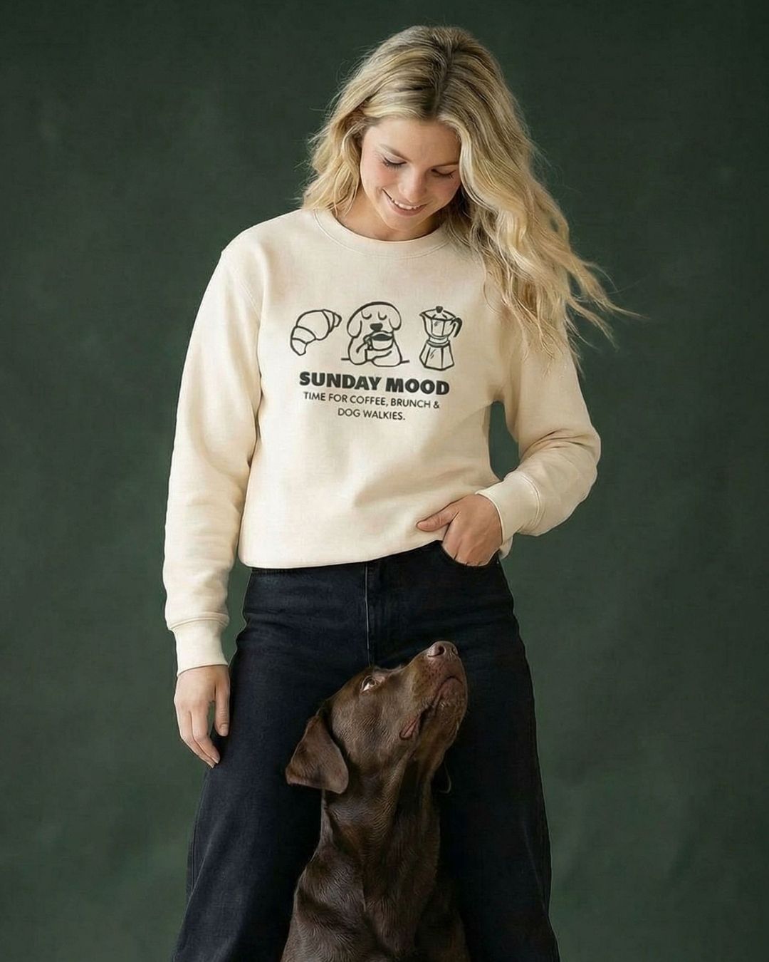 Premium Organic Sweatshirt 'dogs & wine'