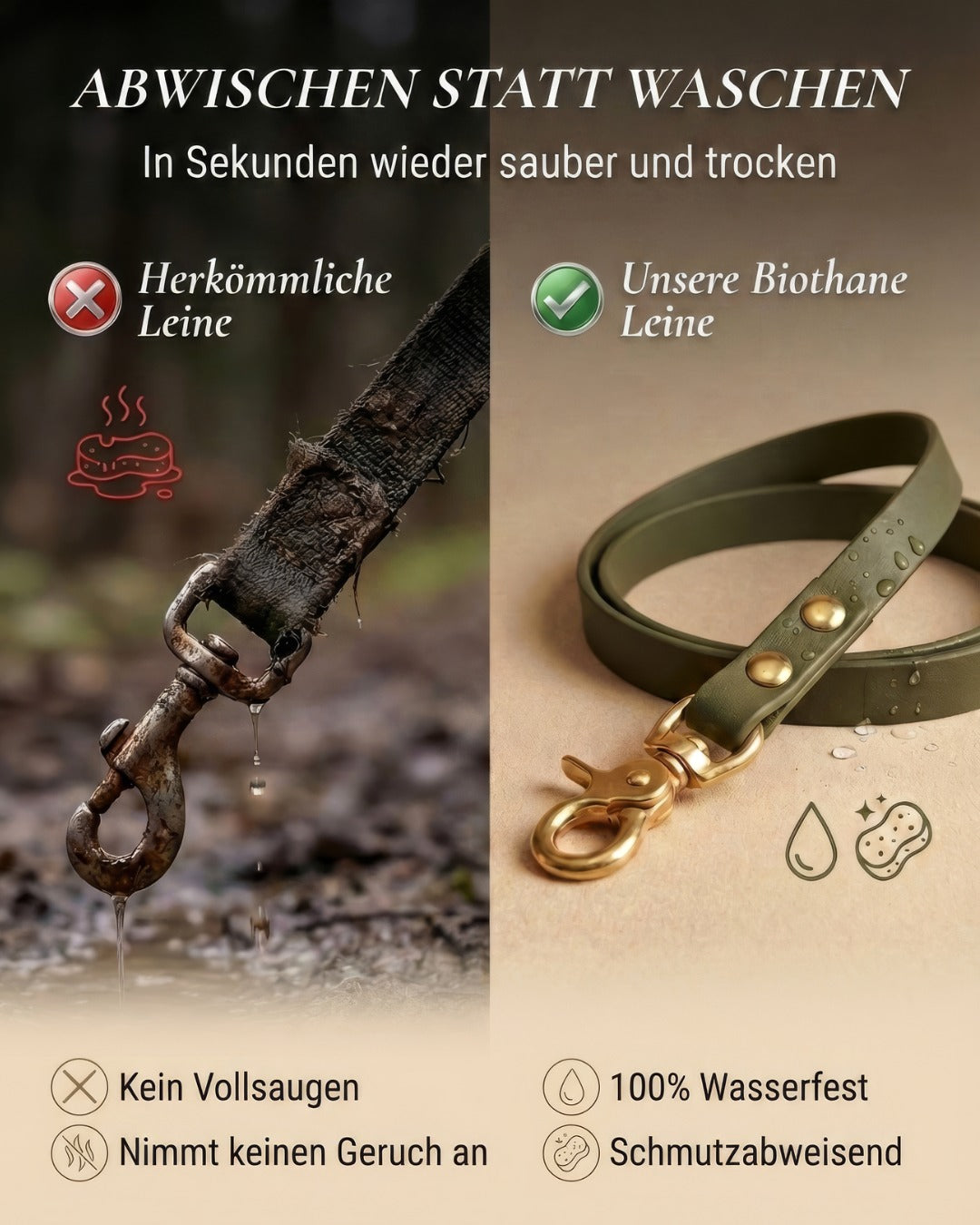 Waterproof towing line made from Biothane