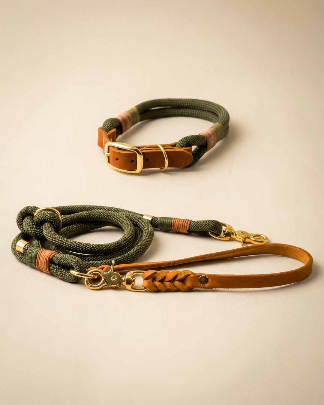 Set | Collar & Leash 'Olive Grove'