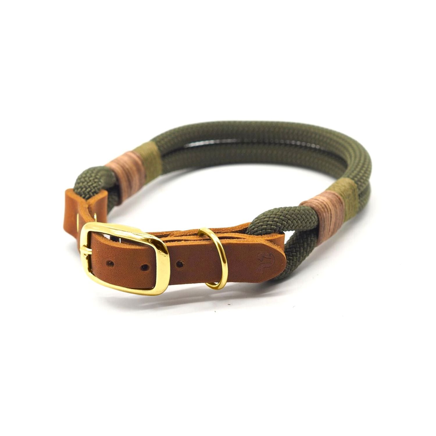 Olive green leather dog hot sale collar