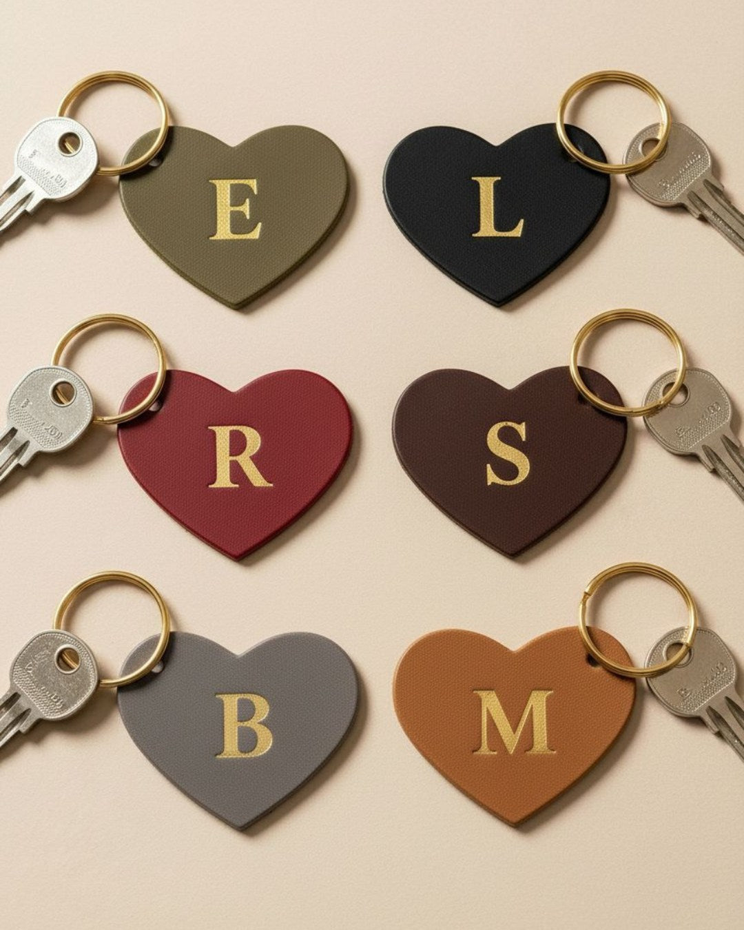 Herz-Anhänger aus Leder mit Hundenamen-Initial