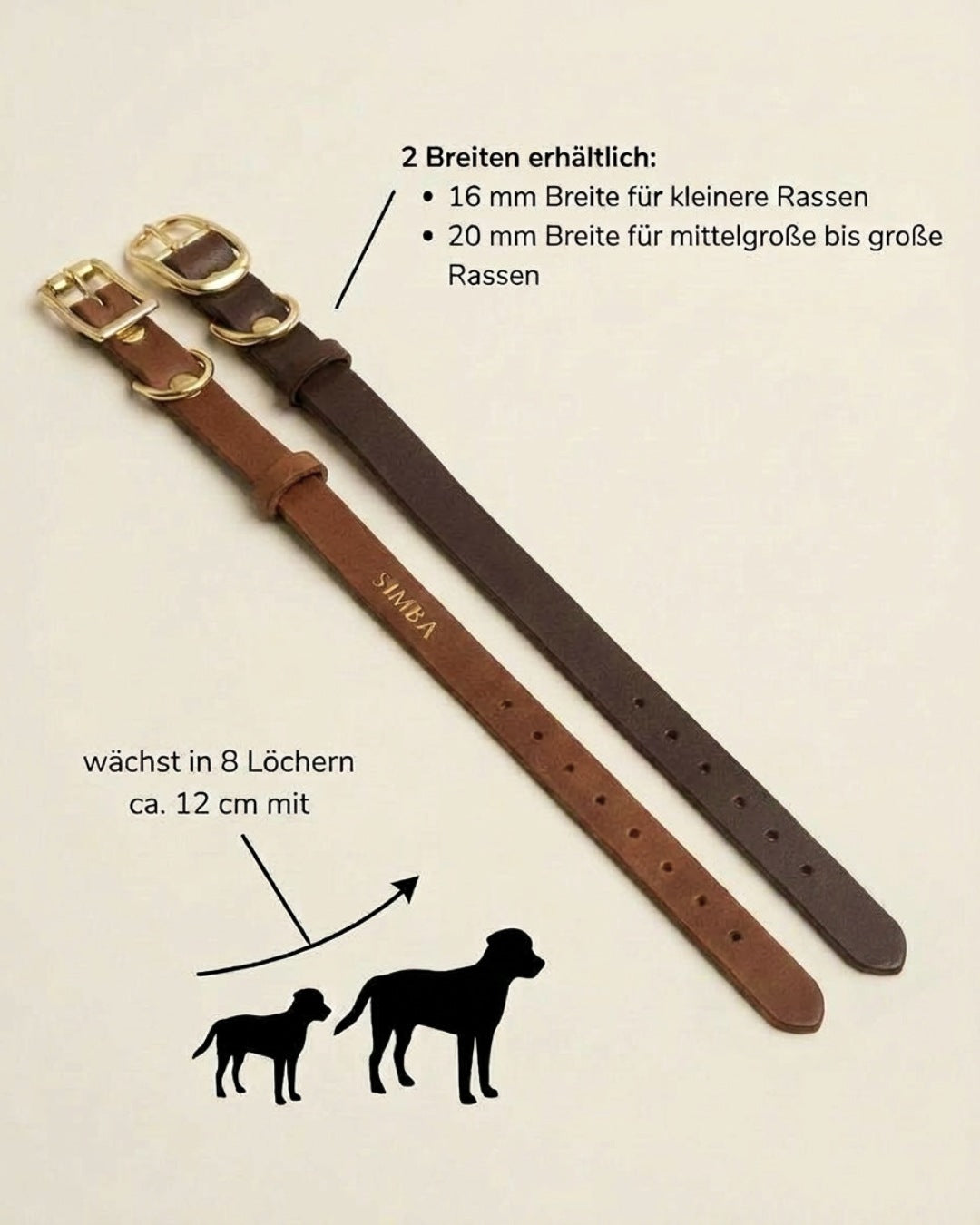 Personalizable puppy collar made of greased leather