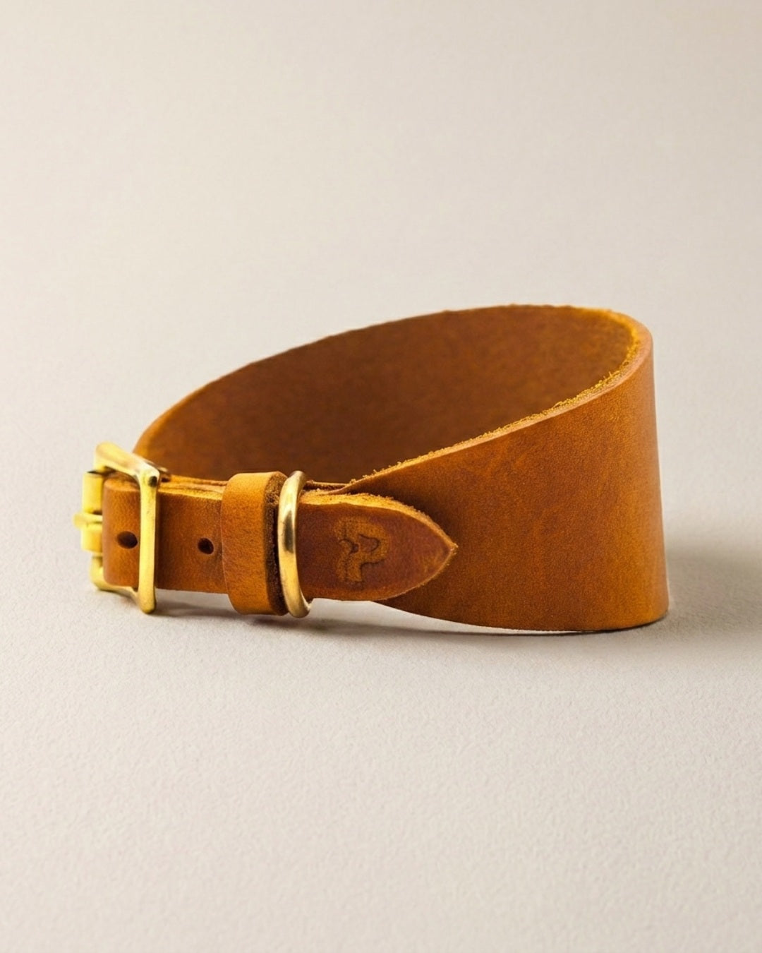 Windhundhalsband aus Fettleder (5 cm breit)
