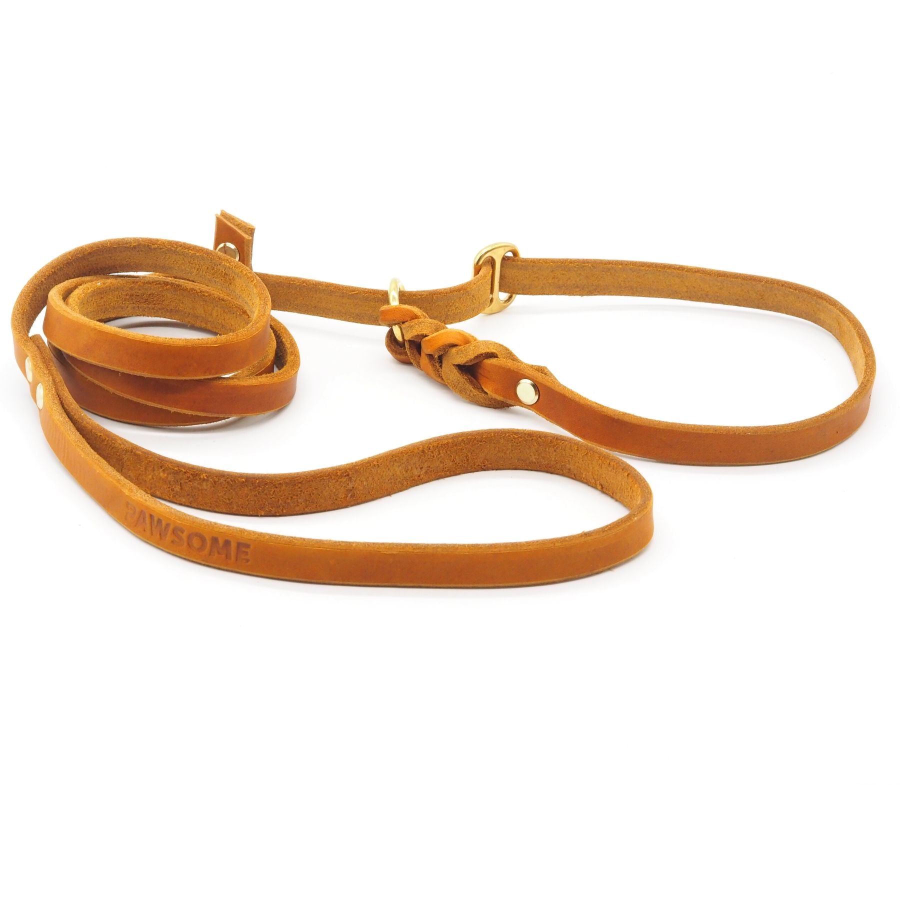 Retriever leash made of greased leather 'Bayo'