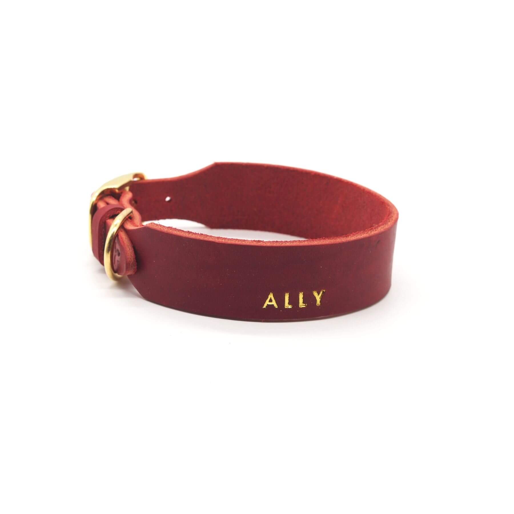 Personalisierbares Lederhalsband mit Name | Chili