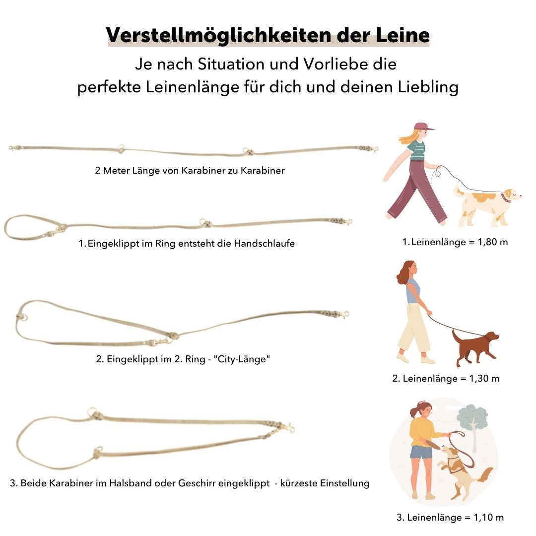 Leather leash 'Bjarki' in cognac