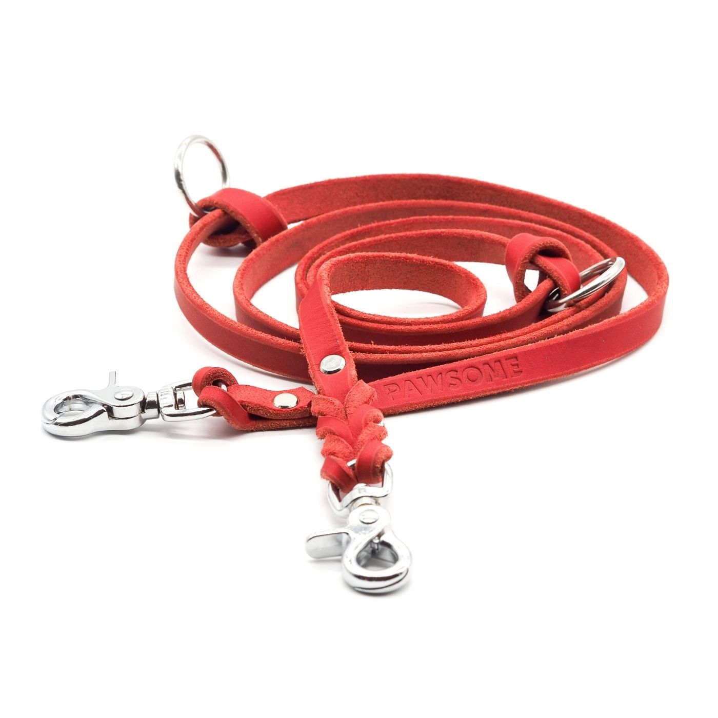 Leather leash 'Bjarki' in chili