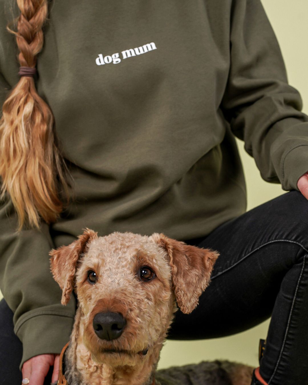 Organic sweatshirt 'dog mum' | Forest Green