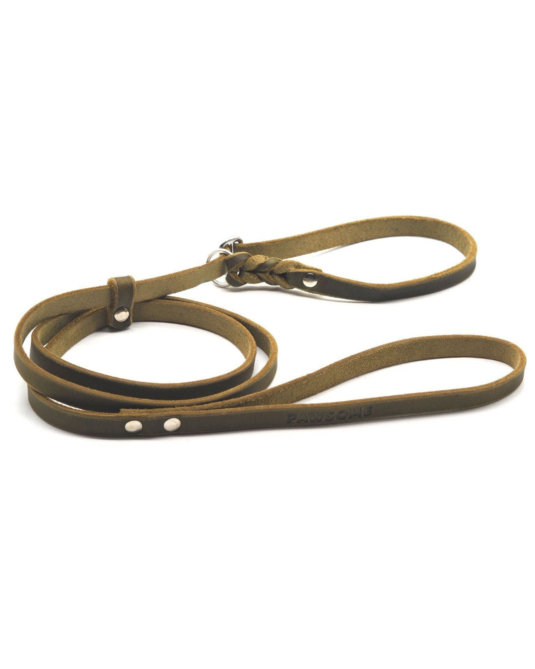 Retrieverleine Bayo aus Fettleder in Olive