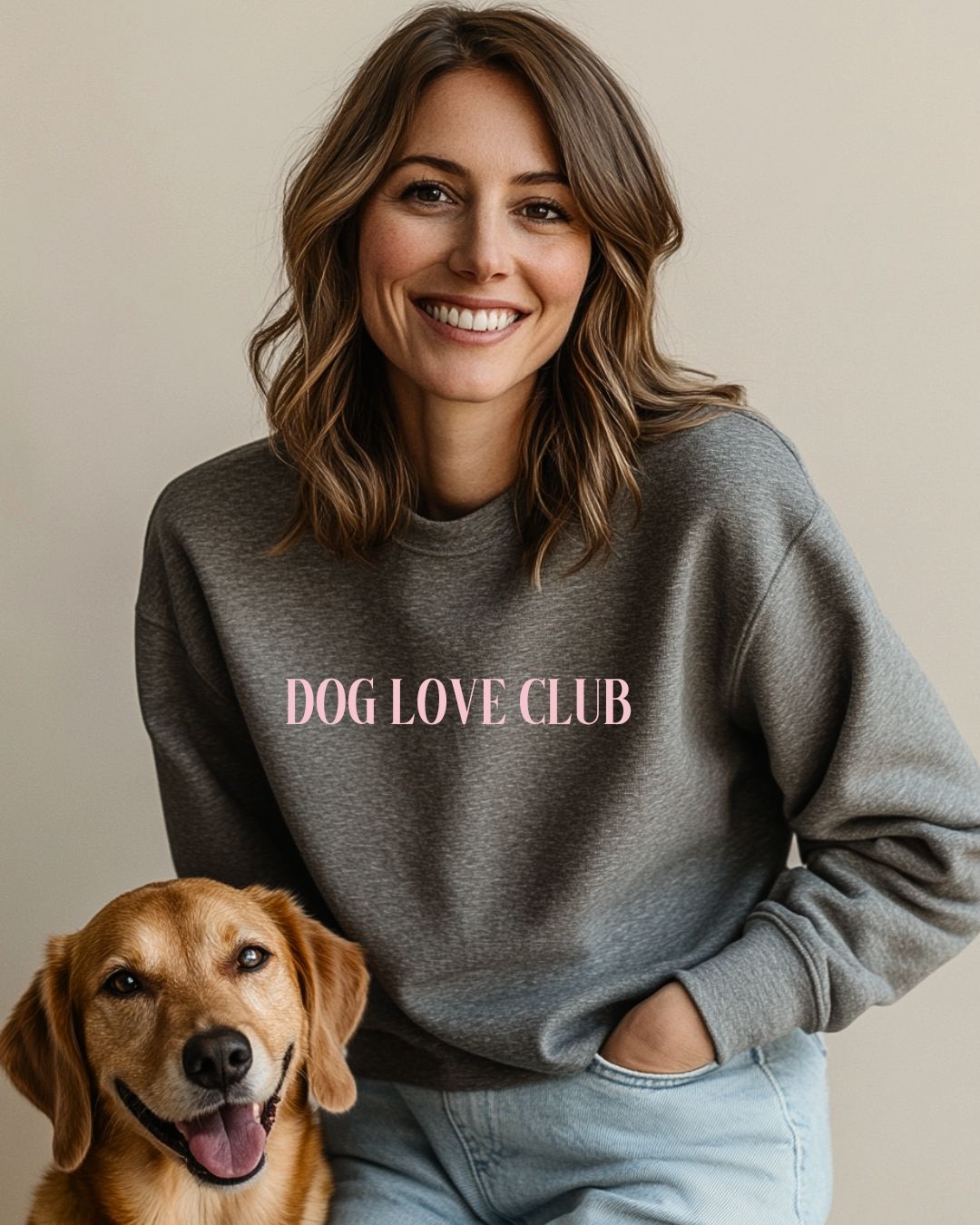 Organic Oversized Sweatshirt 'DOG LOVE CLUB'