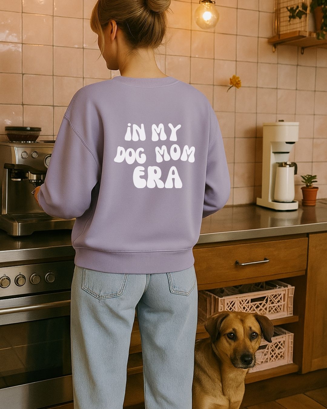 Organic sweatshirt 'dog mum' | Forest Green