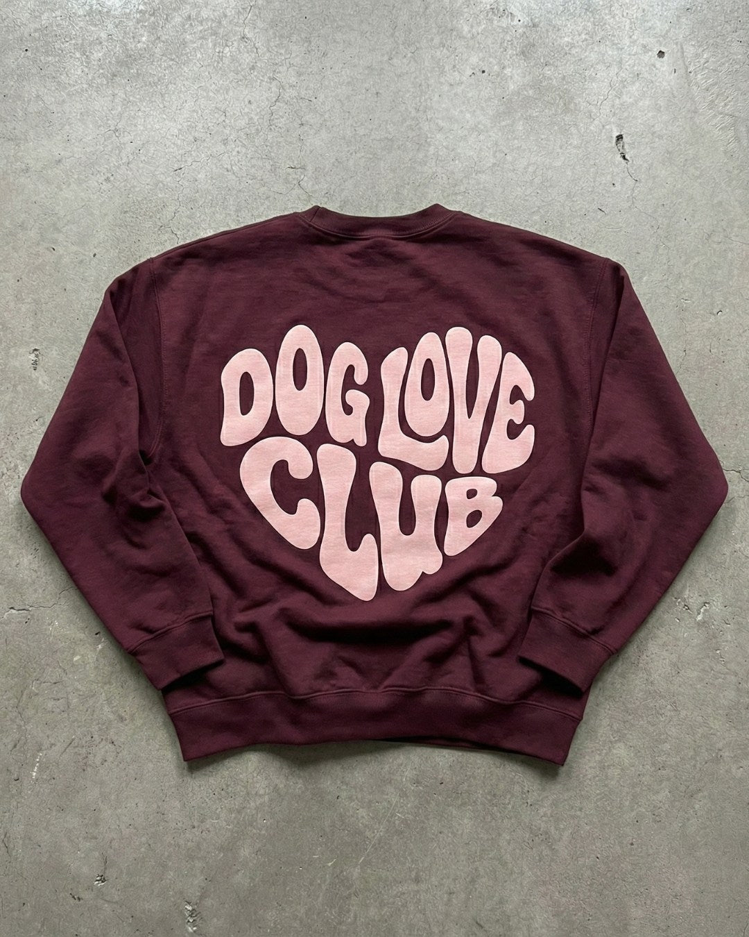 Limited | Organic Sweatshirt 'DOG LOVE CLUB' | burgundy