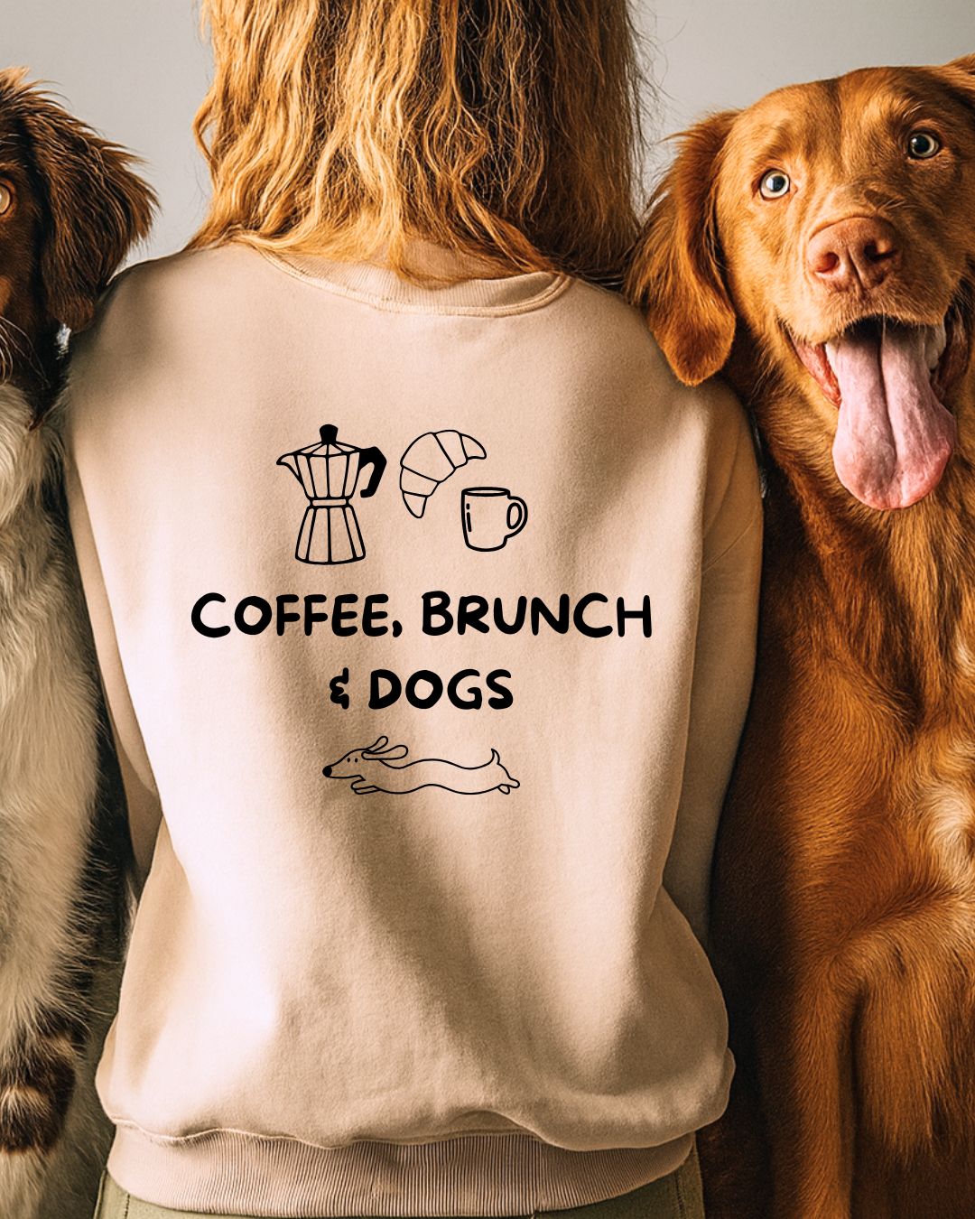 Premium Organic Sweatshirt 'dogs &amp; wine'