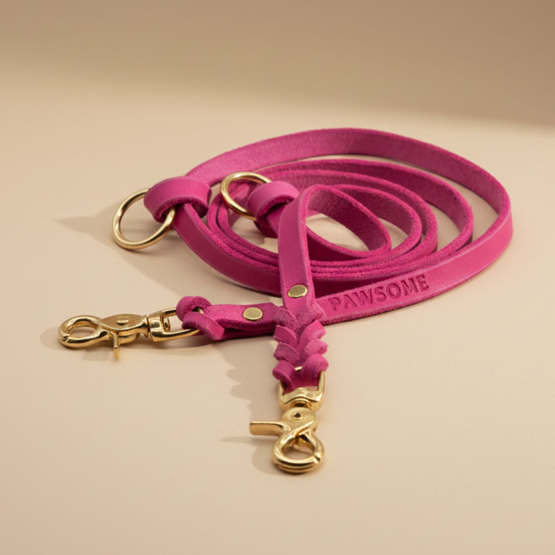 Leather leash 'Bjarki' in cognac