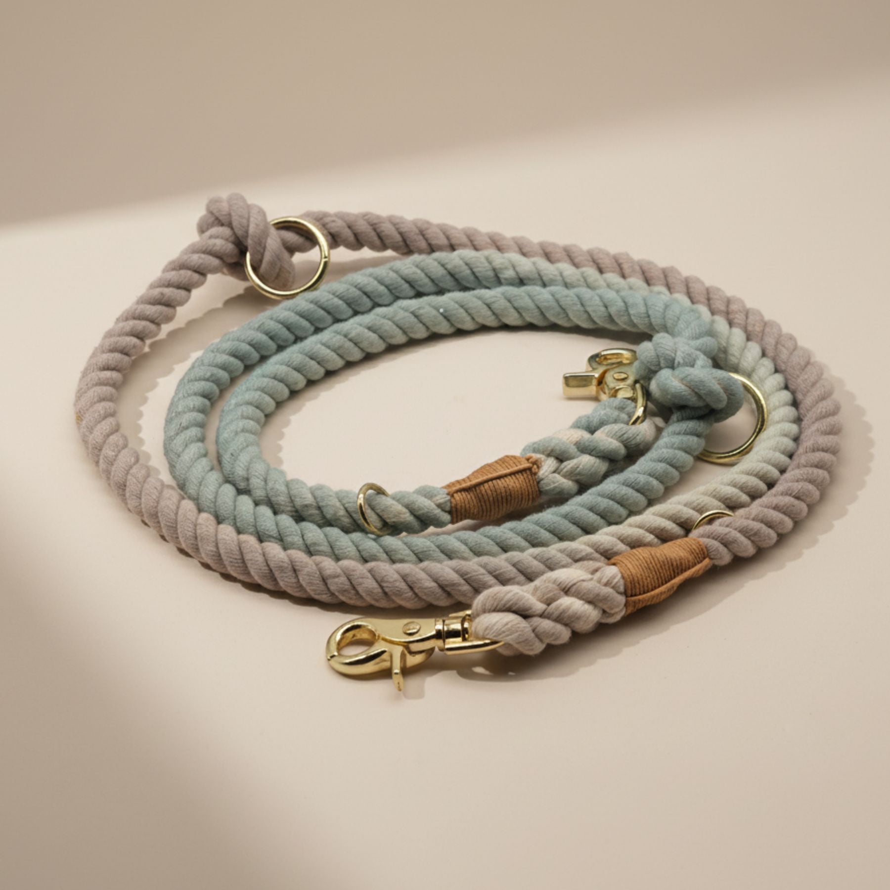 B: Goods | Rope rope with leather hand strap 'Pure Hemp &amp; Moss' (2 meters)