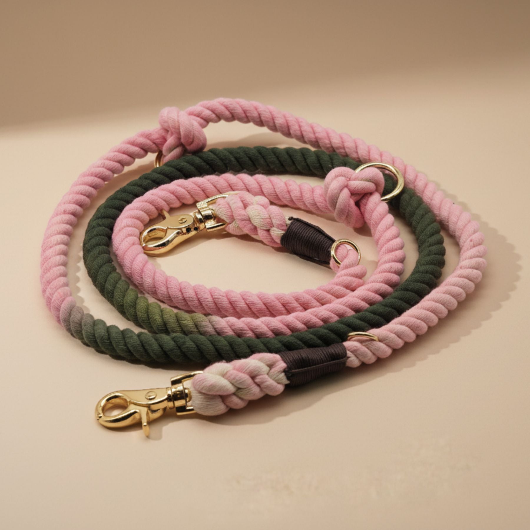 B: Goods | Rope rope with leather hand strap 'Pure Hemp &amp; Moss' (2 meters)
