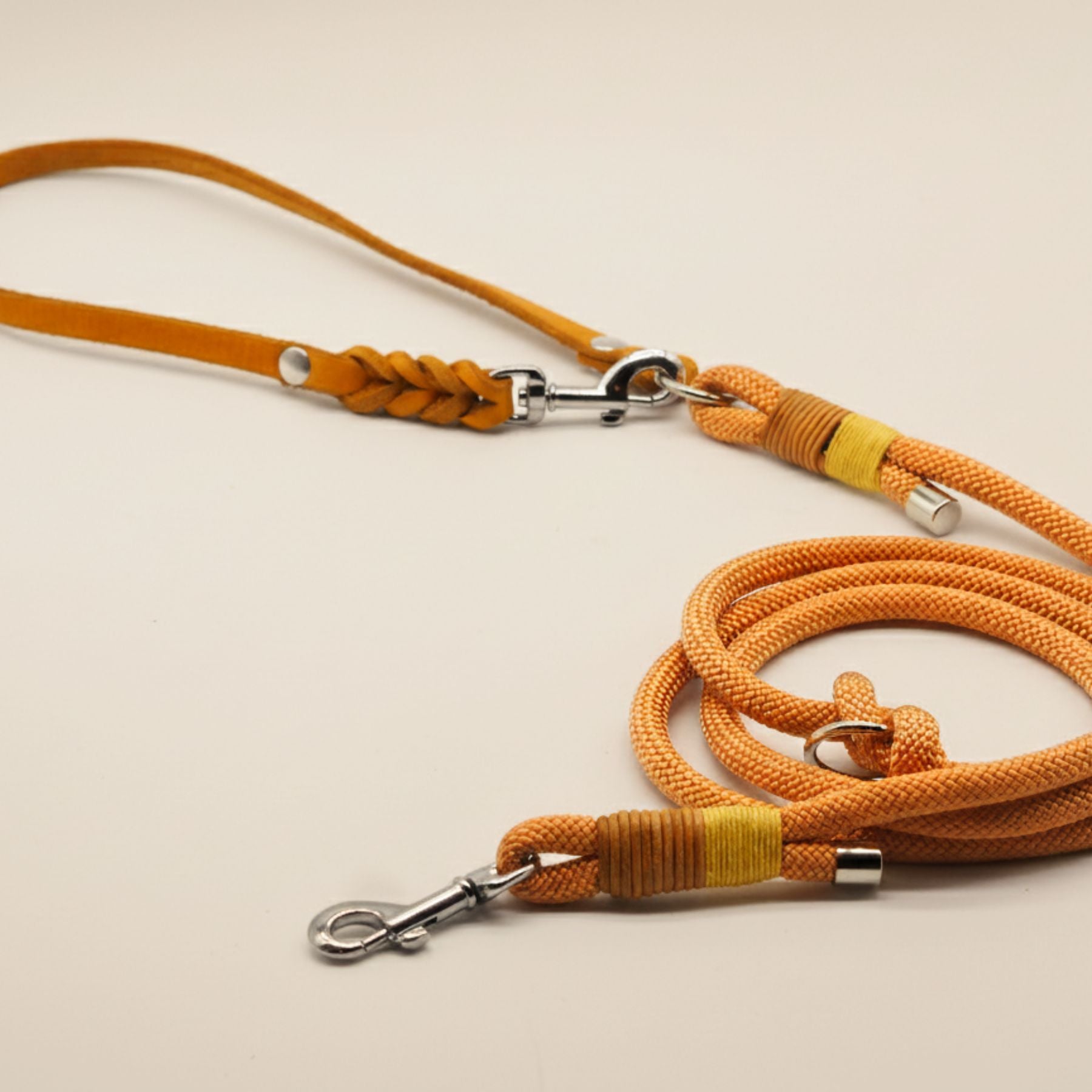 B: Goods | Rope rope with leather hand strap 'Pure Hemp &amp; Moss' (2 meters)