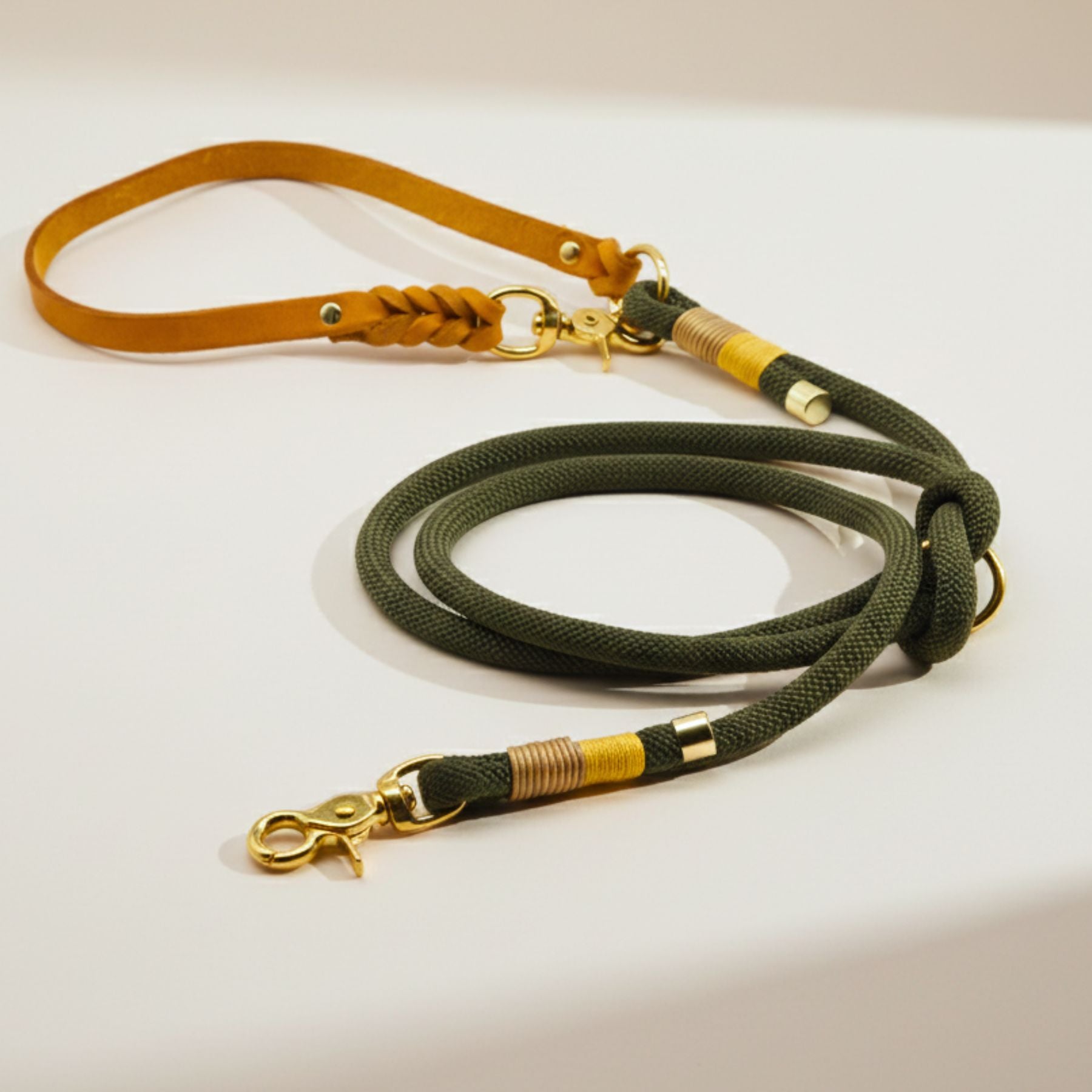 B: Goods | Rope rope with leather hand strap 'Pure Hemp &amp; Moss' (2 meters)