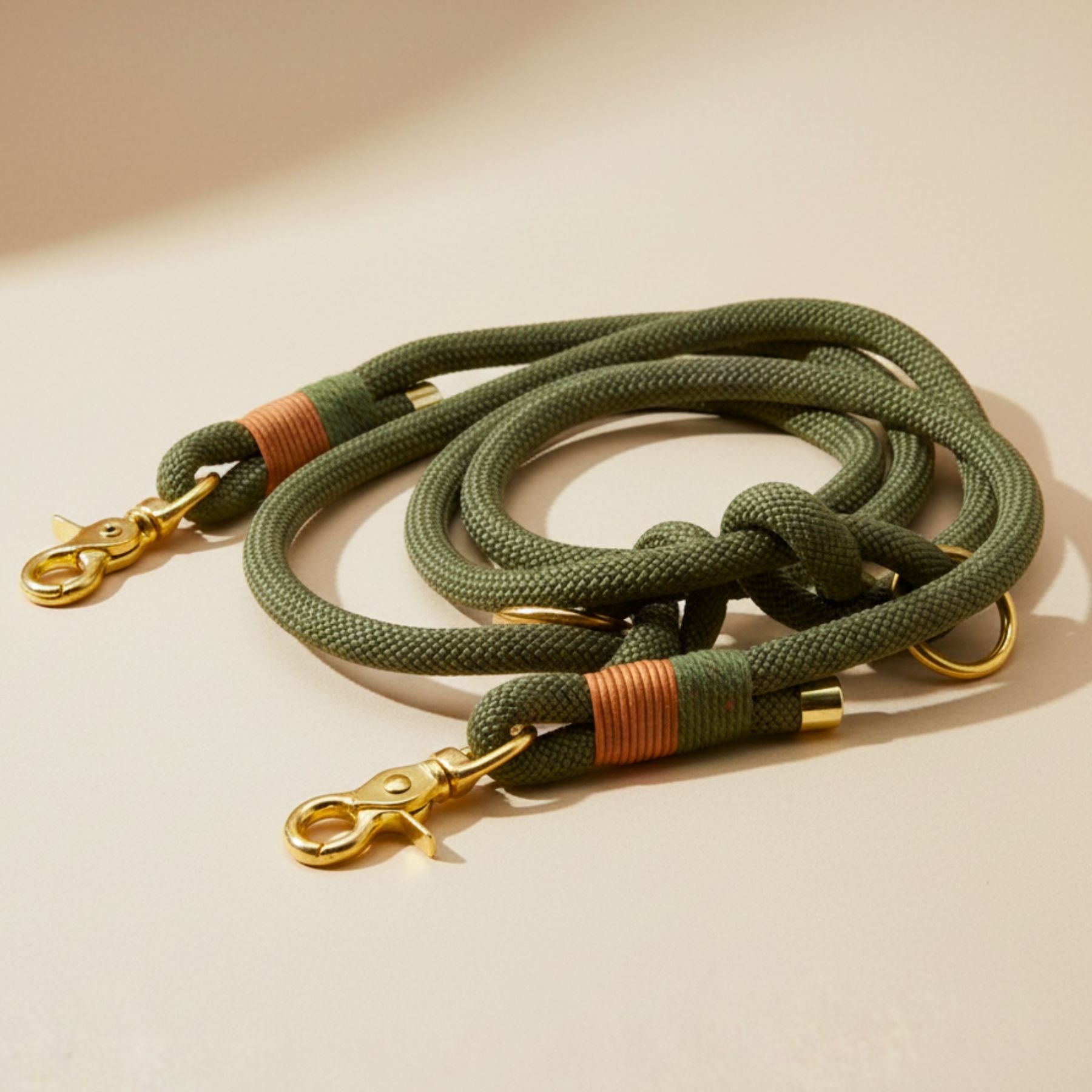 B: Goods | Rope rope with leather hand strap 'Pure Hemp &amp; Moss' (2 meters)