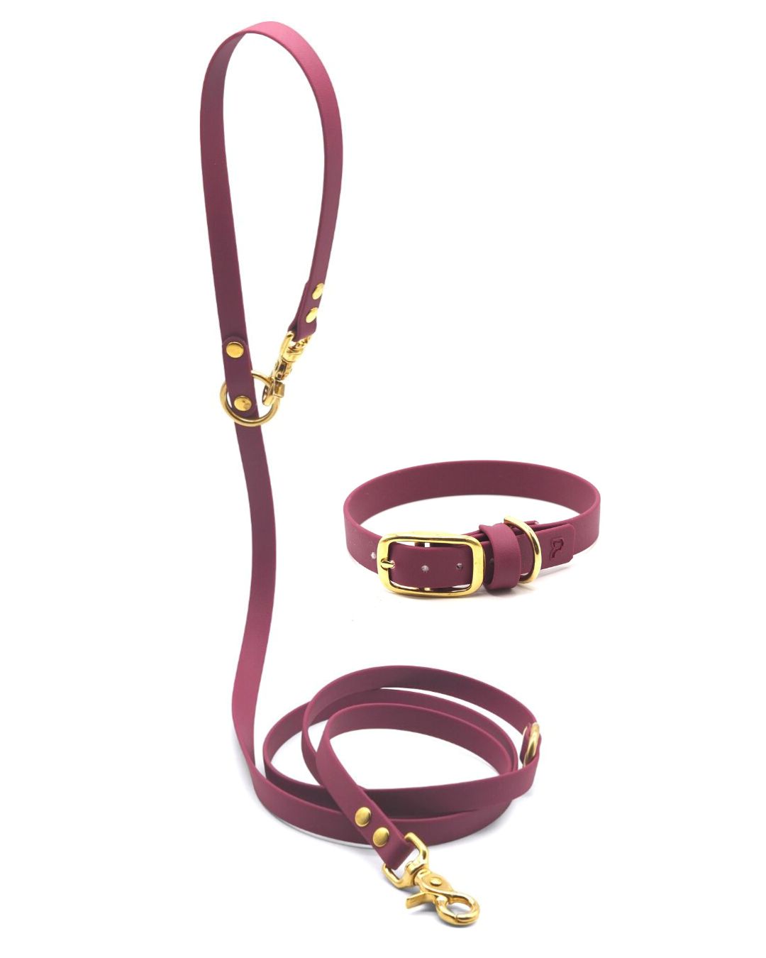 Set | Collar &amp; leash made of Biothane® 'Magenta' 
