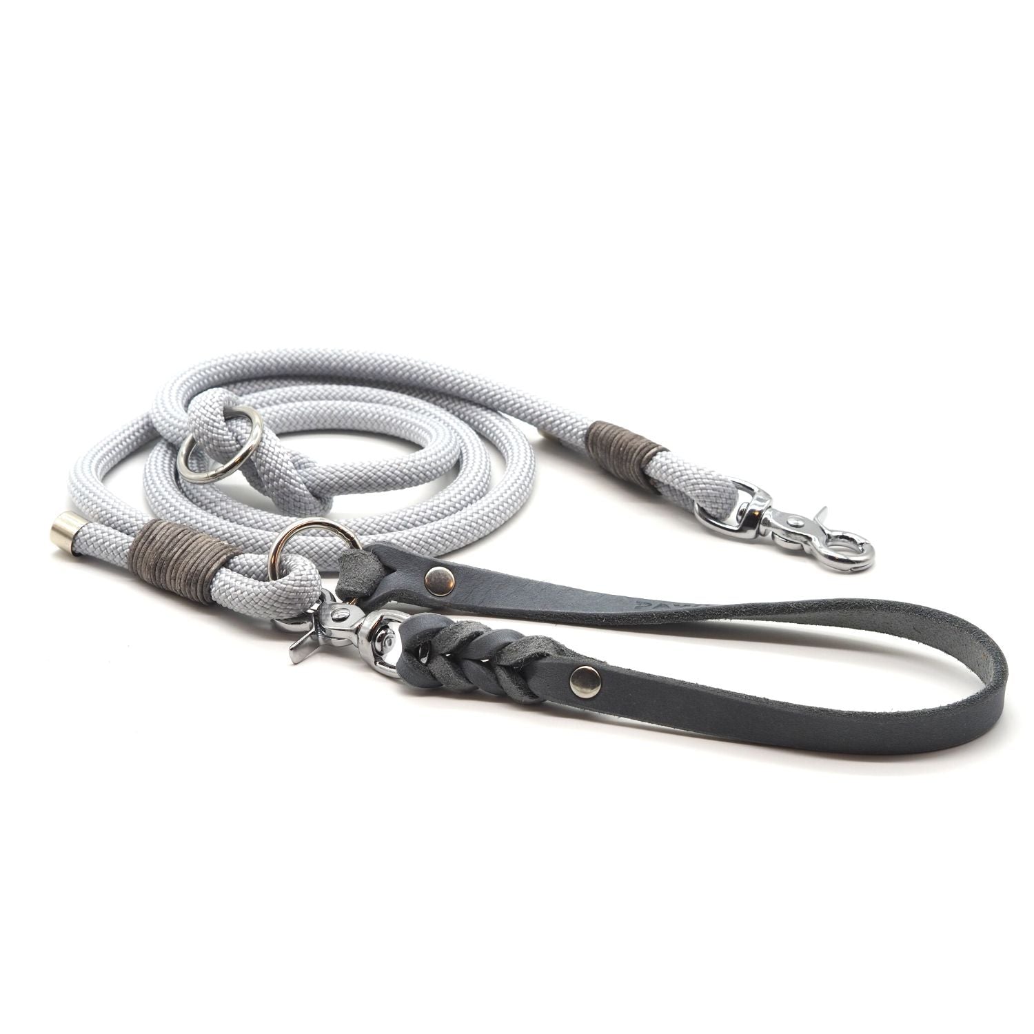 B: Goods | Rope rope with leather hand strap 'Silver' (2 meters)