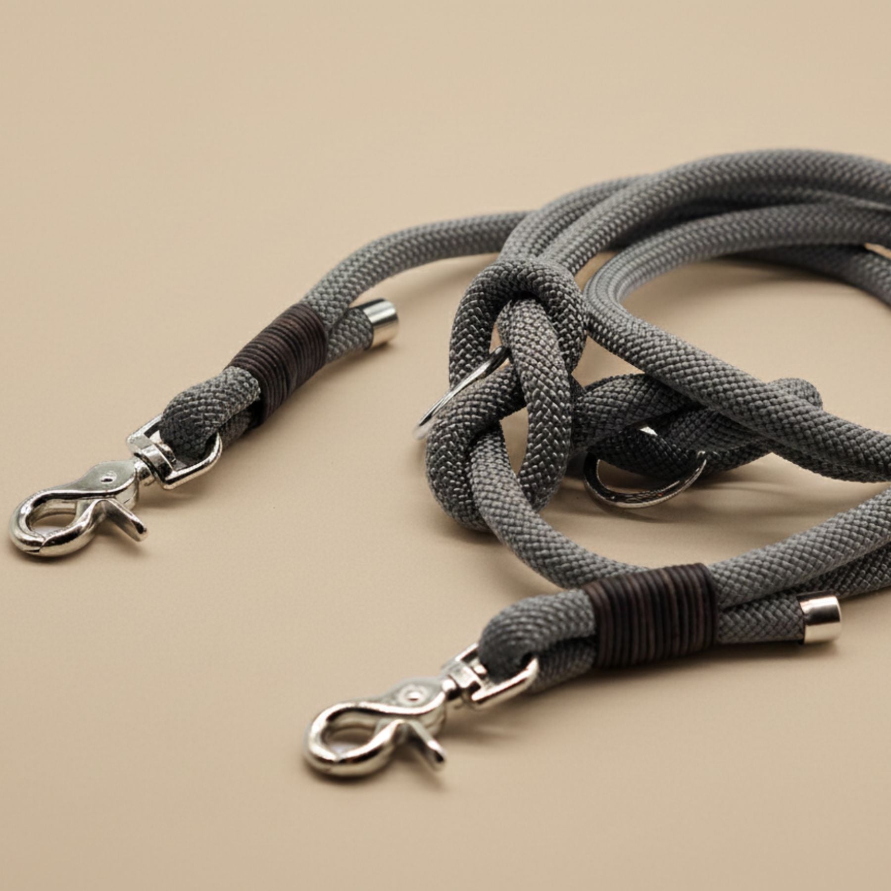 B: Goods | Rope rope with leather hand strap 'Pure Hemp &amp; Moss' (2 meters)