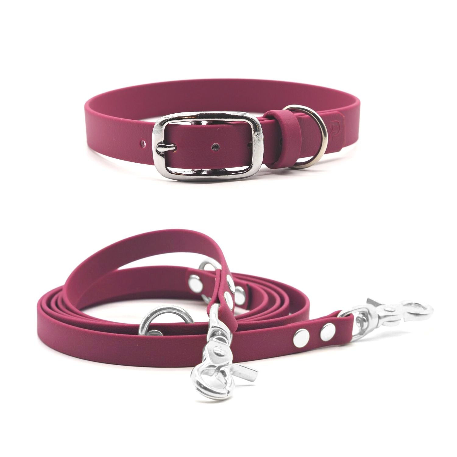 Set | Collar &amp; leash made of Biothane® 'Magenta' 