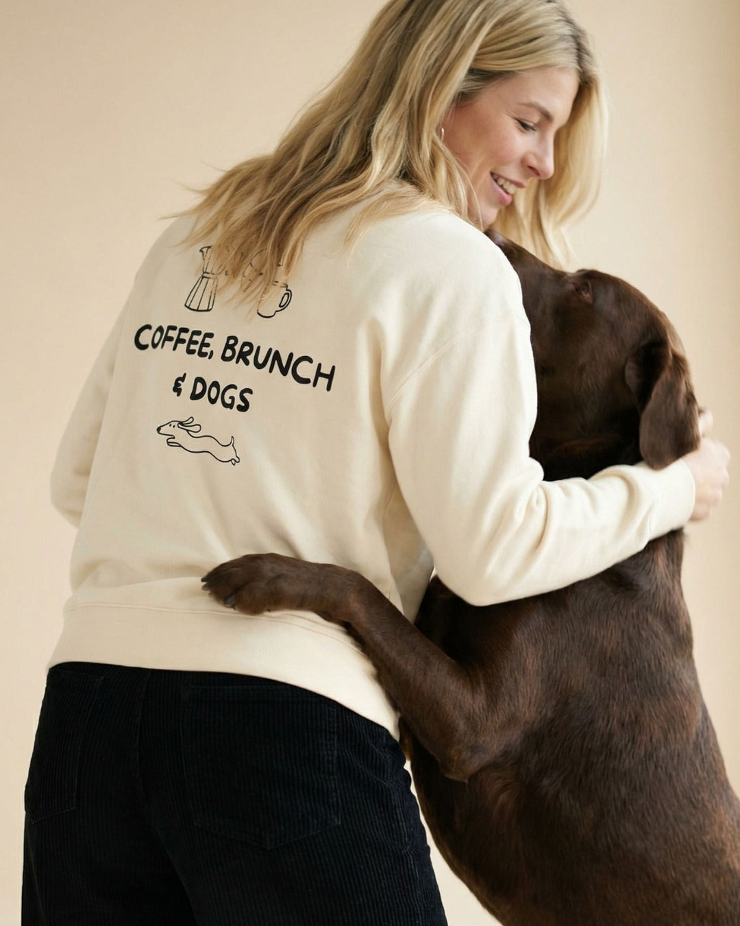 Limited | Organic Sweatshirt 'coffee, brunch & dogs'