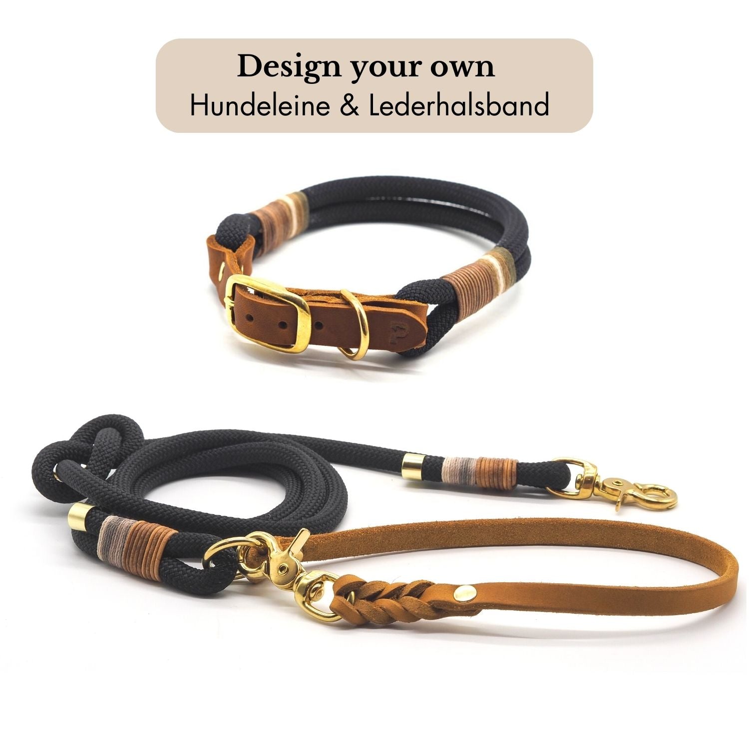 DESIGN YOUR OWN | Adjustable collar &amp; rope leash